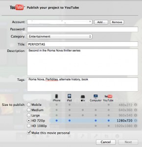 YouTube menu